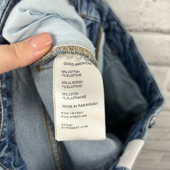 Good American Good Vintage Frayed Hem in Indigo116 Sz 2/26 NEW - Picture 14 of 16